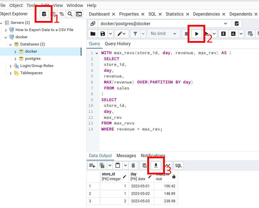 Export Data from PostgreSQL into a CSV File