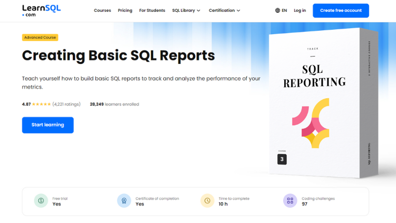 Nuovo piano di apprendimento personalizzato per SQL